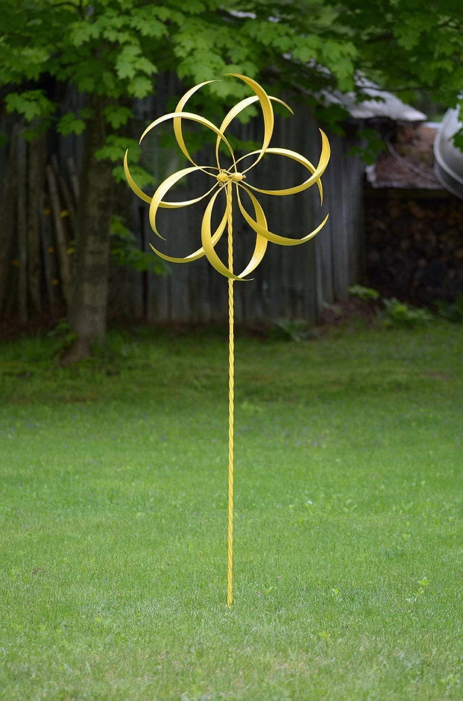 Happy Gardens Yellow Feather Wind Spinner, 32" Wind Spinners 3 Happy Gardens Yellow Feather Wind Spinner, 32" Wind Spinners