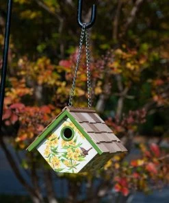 Happy Gardens Yellow Jessamine Printed Wren Birdhouse Birdhouses/Baths