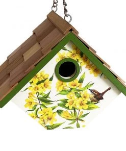 Happy Gardens Yellow Jessamine Printed Wren Birdhouse Birdhouses/Baths