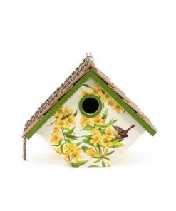 Happy Gardens Yellow Jessamine Printed Wren Birdhouse Birdhouses/Baths