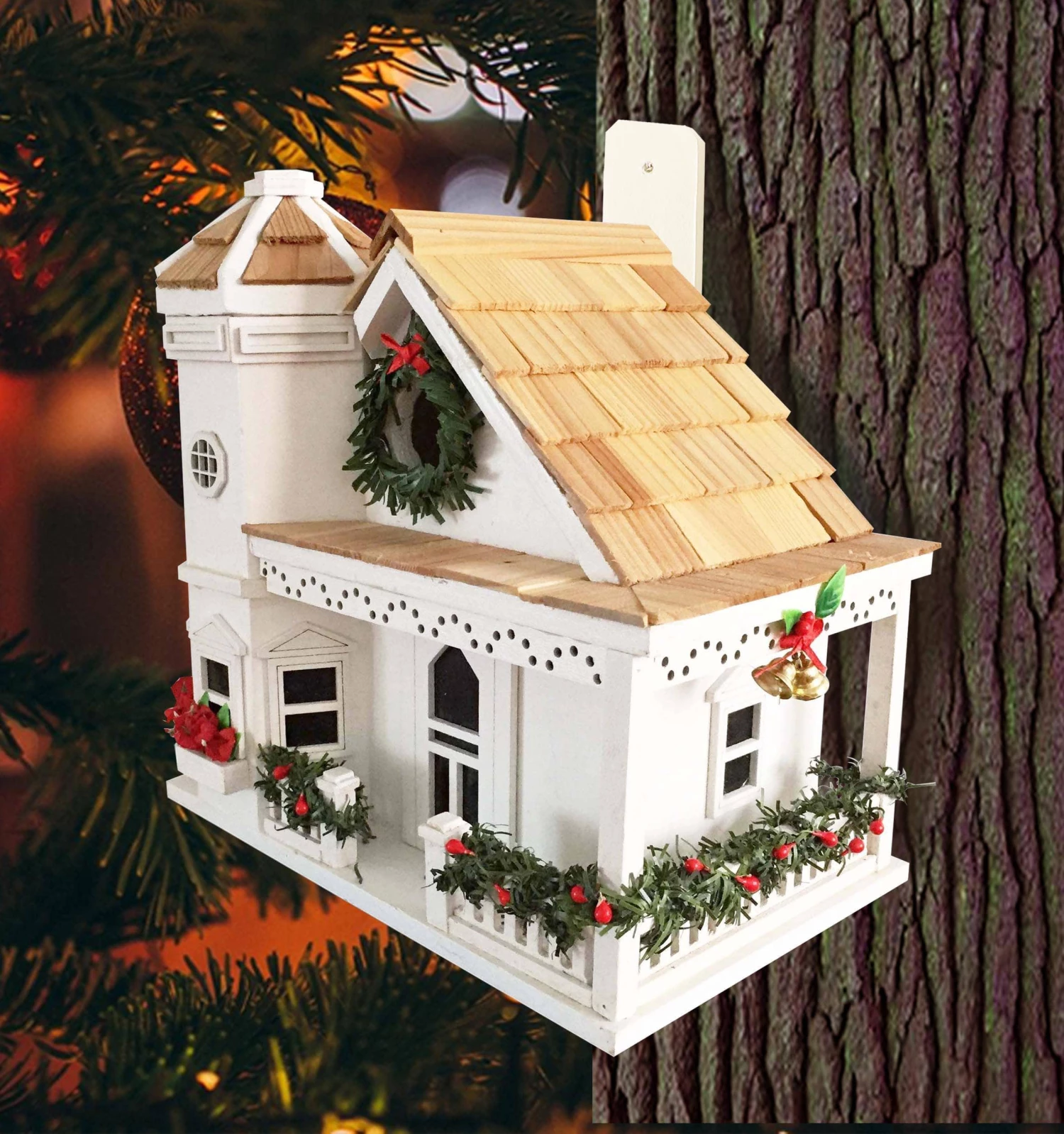 Happy Gardens Yuletide Cottage Birdhouse Birdhouses/Baths 4 Happy Gardens Yuletide Cottage Birdhouse Birdhouses/Baths