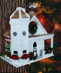 Happy Gardens Yuletide Cottage Birdhouse Birdhouses/Baths