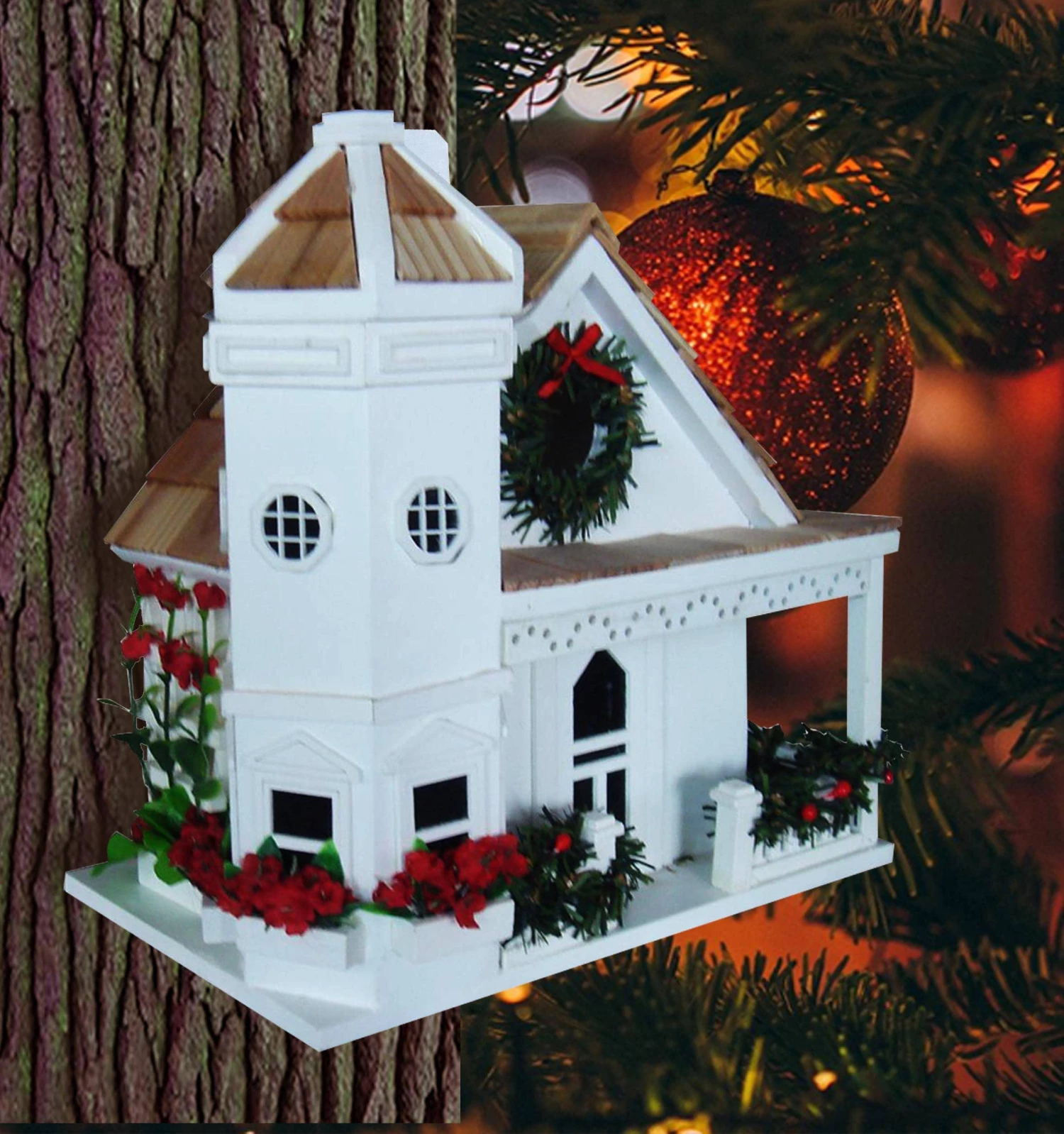 Happy Gardens Yuletide Cottage Birdhouse Birdhouses/Baths 3 Happy Gardens Yuletide Cottage Birdhouse Birdhouses/Baths